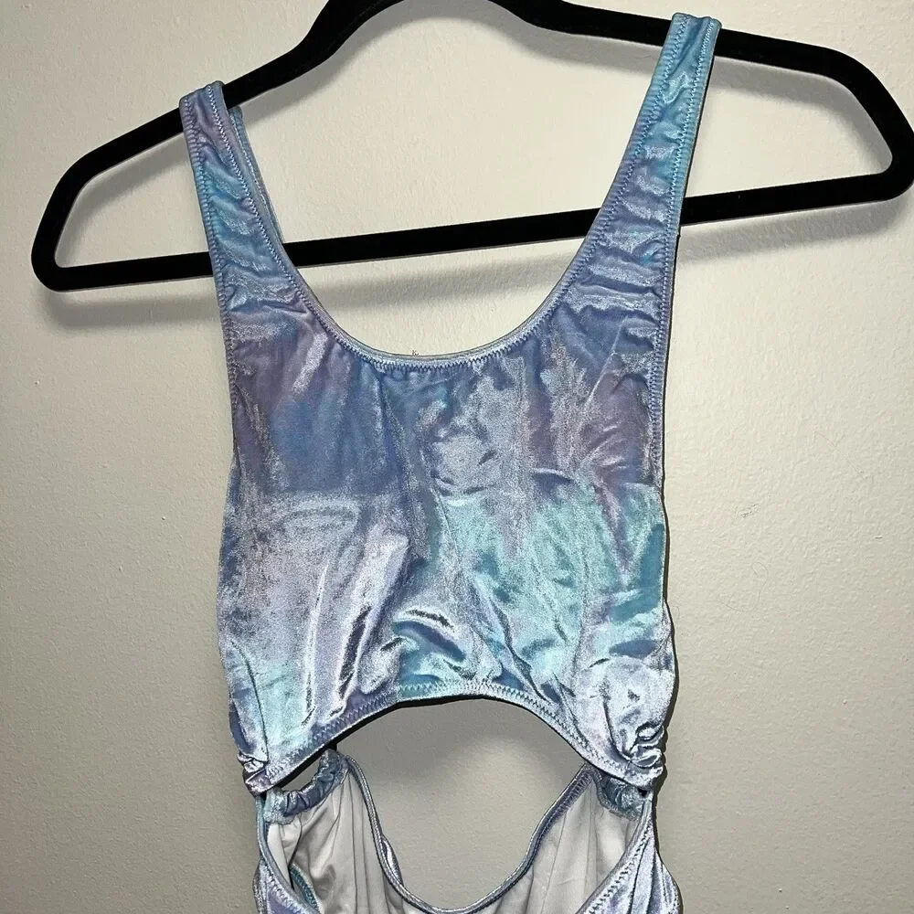 PINK Victoria's Secret Velvet Tie Dye One Piece Swimsuit Blue/Purple S